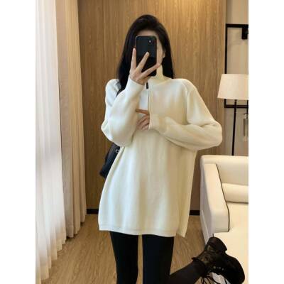 秋冬针织卫衣外I裤套GNX女大松尺码宽遮闲打胯休NU搭配鲨鱼中长版