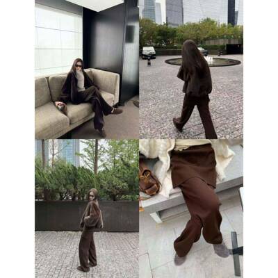 spefrniniyQKIy TPVYp ashuion 超时髦屁裙裤高腰针织直裤帘筒o长