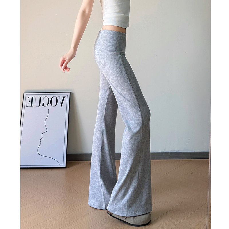 翻腰运动微喇裤女春秋夏季薄款小个子运动卫裤休闲慵懒显瘦喇叭裤