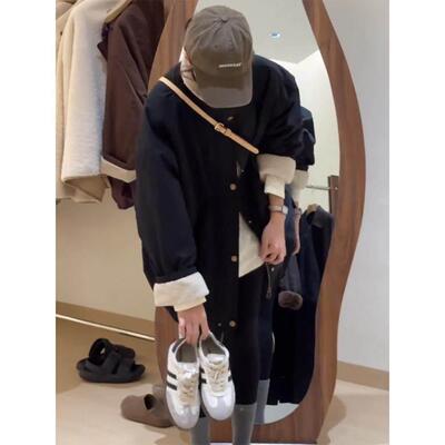 5中长版加绒派克VXN服女风衣外冬BKP季新厚加款202年韩系保暖棉服