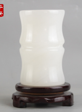天然玉石笔筒 办公文具创意商务礼品 家居工艺阿富汗玉摆件小花瓶