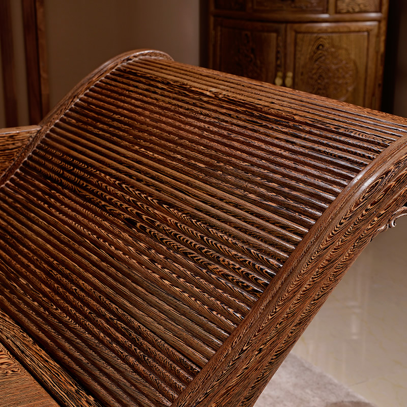 王木匠鸡翅木贵妃椅新古典中式实木红木仿古卧室单人床贵妃床沙发