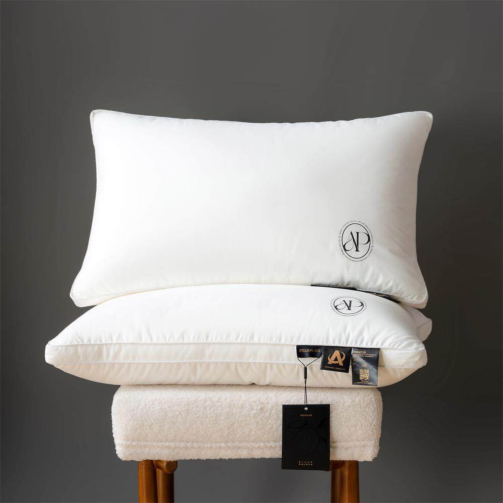 高端酒店深睡枕柔软蓬松亲肤纯棉细腻A类面料全棉贡缎透气枕芯