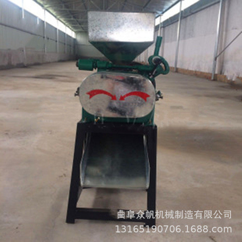高粱黄豆挤扁机农作物粮食压扁机小型粮食破碎机对辊式挤扁机