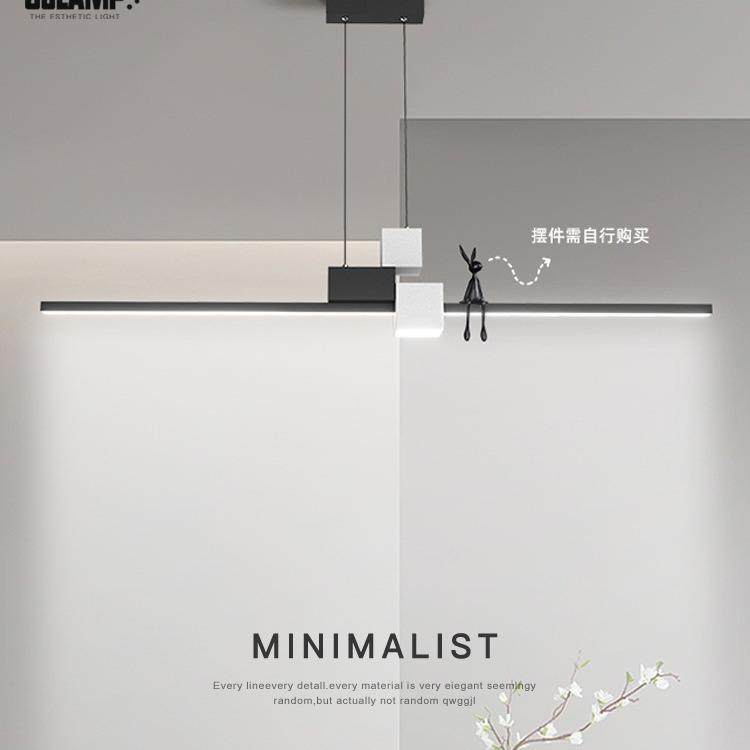 极简餐厅吊灯长条简约现代吧台餐桌灯设计师创意几何方块饭厅吊灯