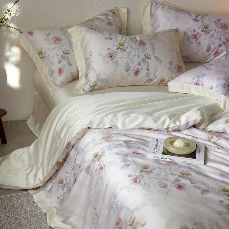 A类100兰精天丝印花四件套夏季床单被套冰丝床笠款三件套床上用品,电子元器件市场,其它元器件,淘宝优惠券,粉丝福利购,淘宝优惠卷