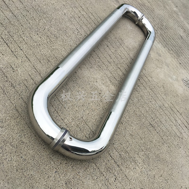 38管不锈钢拉手加厚机弯头白钢玻璃门拉手铁门大门把手中沙光亮光