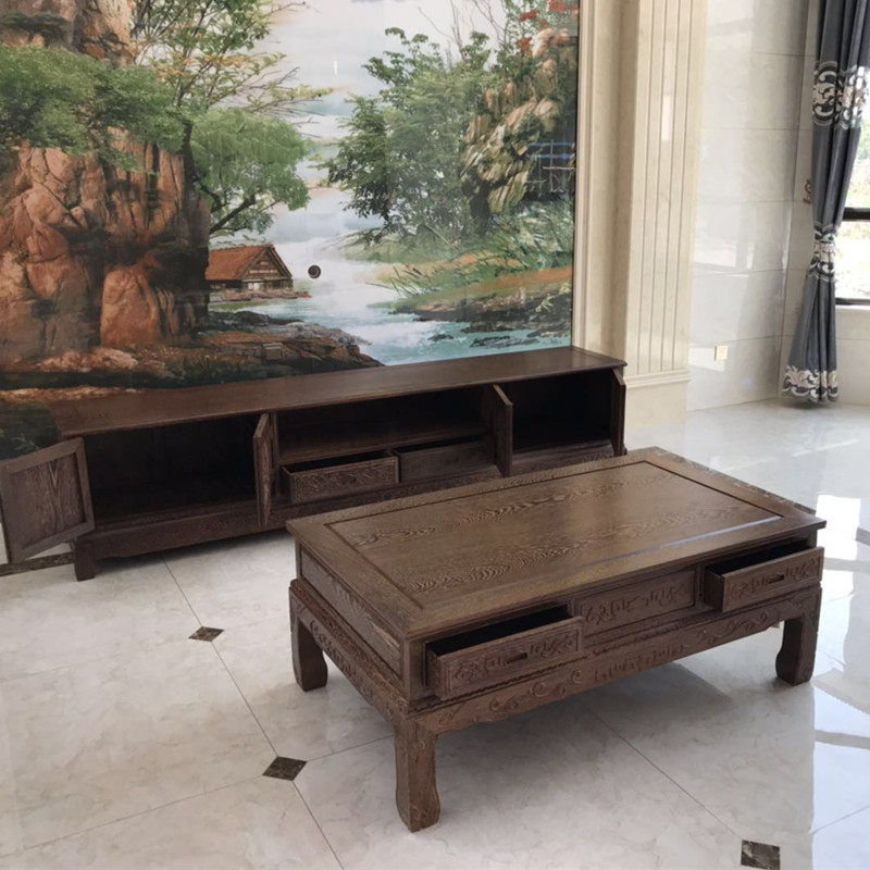 红木家具鸡翅木茶几全实木大茶几角几中式原木客厅茶桌沙发平几