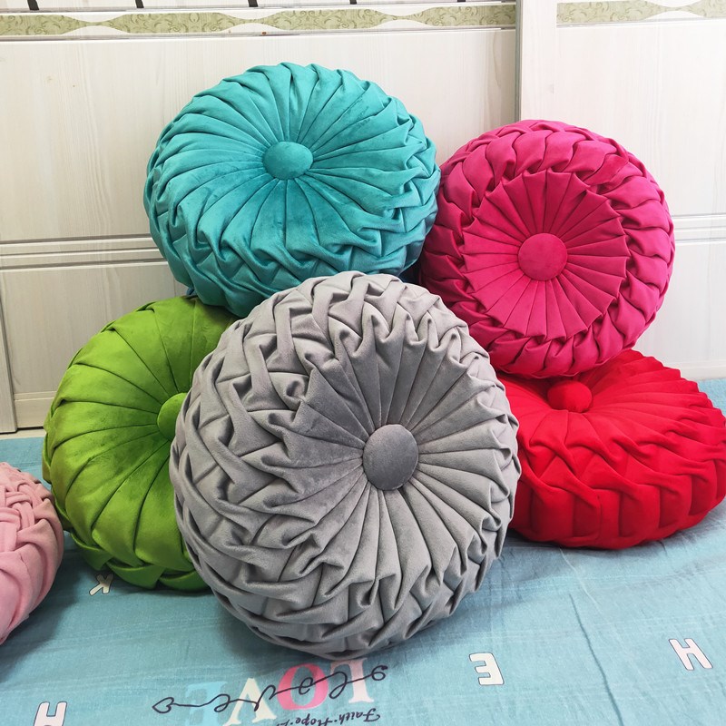 自己缝小六手工抱枕花边元宝如意抱枕diy材料包客厅沙发圆形靠枕