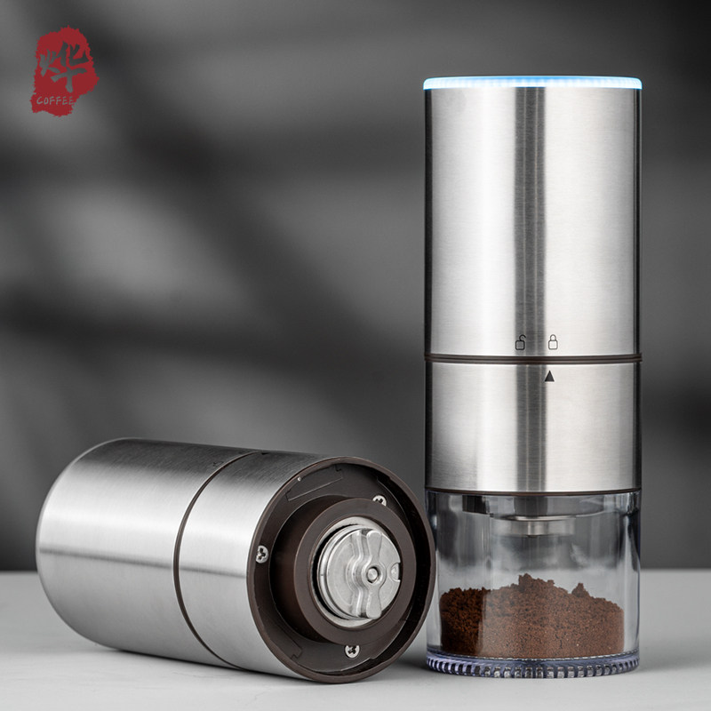 烨微咖 电动cnc不锈钢机芯咖啡豆研磨器 充电式可调节打粉磨豆机
