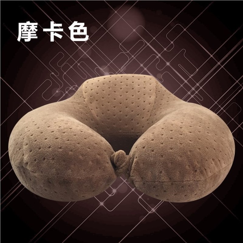 YN带颈托护颈慢回弹记忆棉U枕U型枕办公室午休旅行用带锁扣