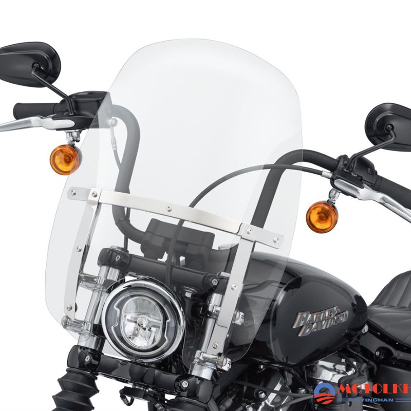 哈雷街霸路威软尾标准突破者改装快拆加厚5mm前挡风玻璃前风挡