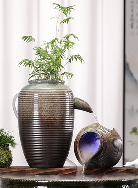 生态缸古法鱼缸瀑布造景全套循环水流水摆件过滤配件庭院花园diy