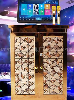 ktv柜子不锈钢玫瑰金点歌柜子酒吧会所包厢功放柜点歌台机柜家用