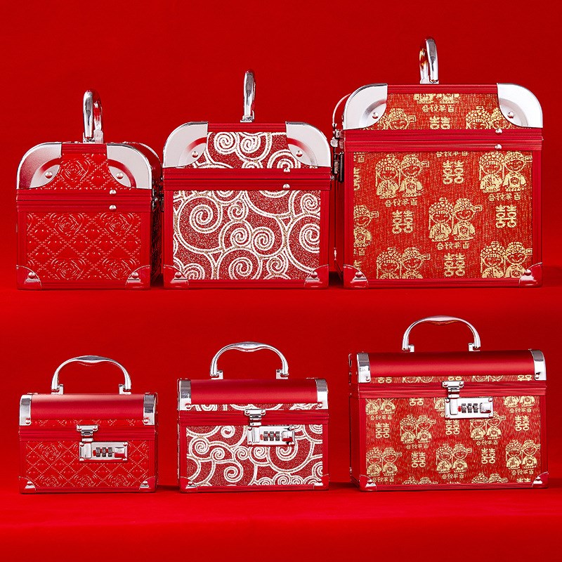 彩礼钱盒子礼金订婚聘礼提亲聘金盒三金定亲礼盒首饰盒箱10万结婚