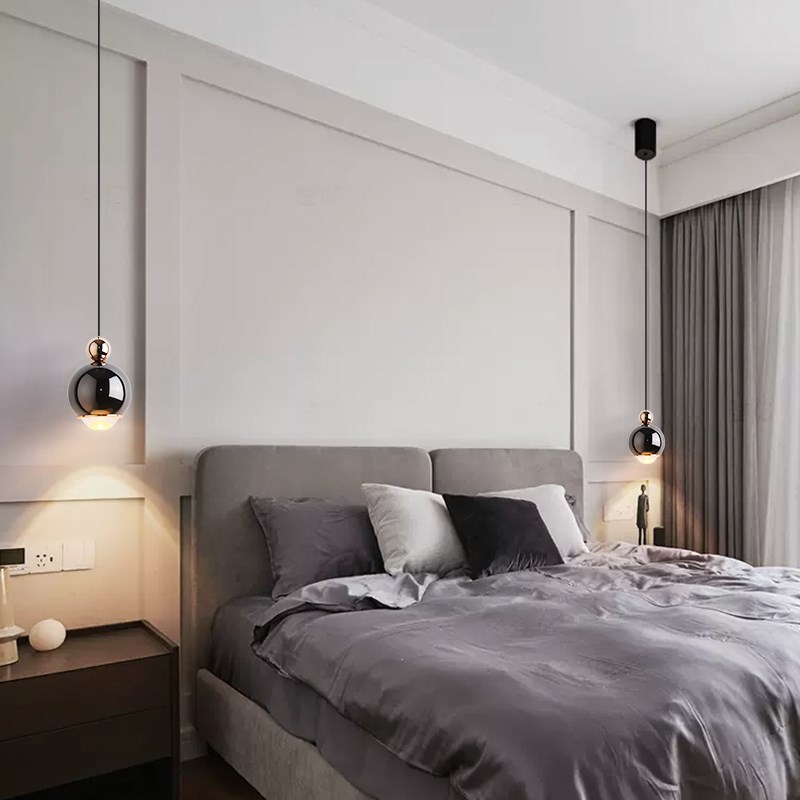 卧室床头吊灯客厅背景墙玄关升降触摸吊线灯现代简约儿童房小吊灯