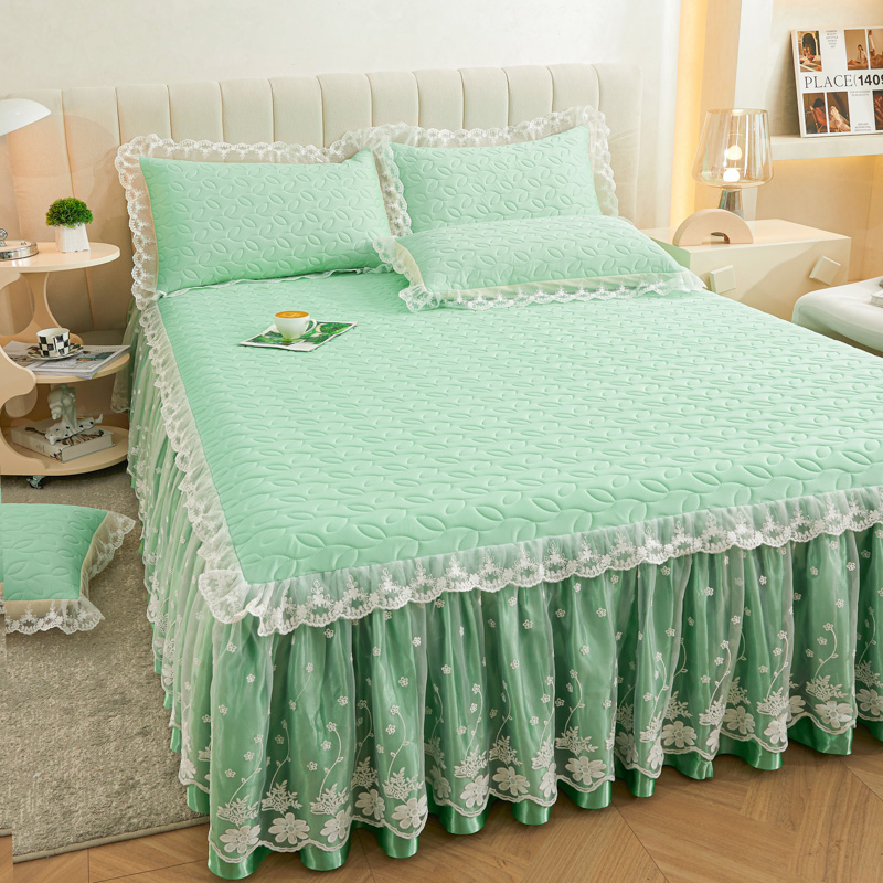 夏季床裙款乳胶凉席三件套冰丝席床罩可水洗折叠空调加厚软凉席子