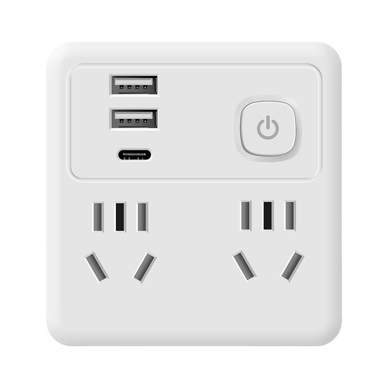 无线插座8型超薄转换器多功能面板扩展三插头带开关大功率拓展
