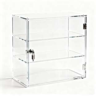 单开门3层亚克力防尘展示柜带锁收藏品储物柜迷你公仔展示盒