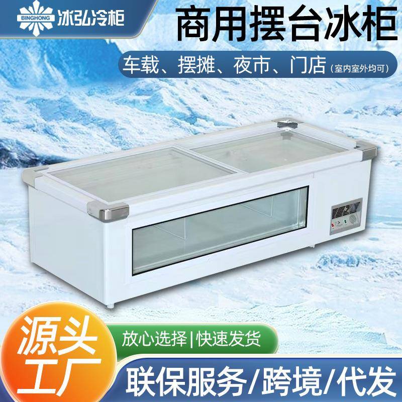 摆摊冰柜 室内室外烧烤夜市小吃炸串小型台面展示冰箱 地摊冷冻柜