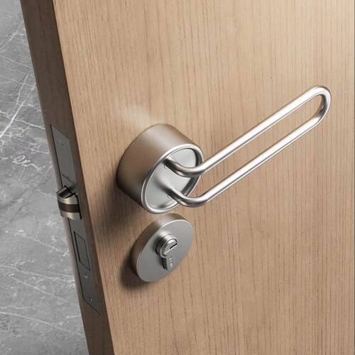 现代简约室内门锁静音磁吸锁具卧室房门家用通用型分体锁木门把手