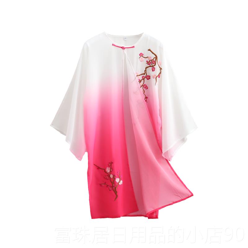 高档太服外搭披纱春夏国中风武术练功男女太极极团队刺表演渐变绣图片