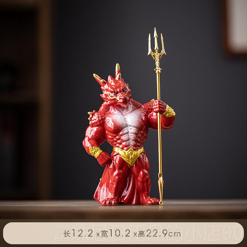 高档创意肌肉龙居摆件龙吉公年祥物家桌面办室装饰招财陶瓷生肖龙