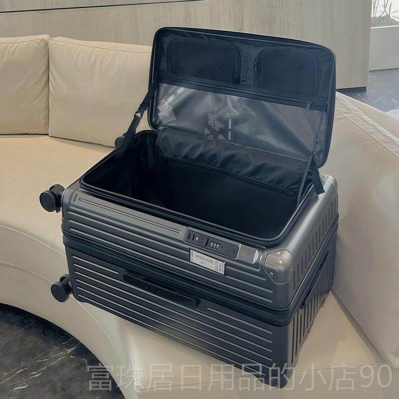高档大新款侧开盖行李箱女防 爆五轮旅行箱男扩展拉杆箱机容量登