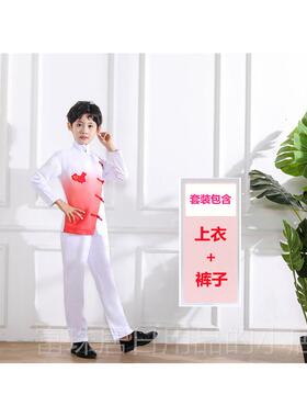 高档儿童红色爱国朗诵持演出服国庆讲主节男女学生目大合唱演演出