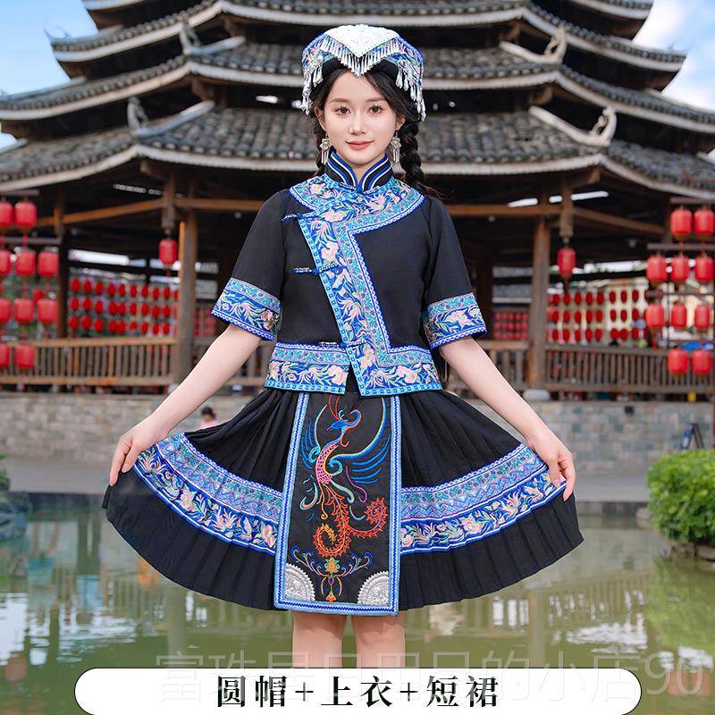 高档壮族服装广西三女月旅三少数族服饰成人盛民装壮锦舞蹈演出拍图片