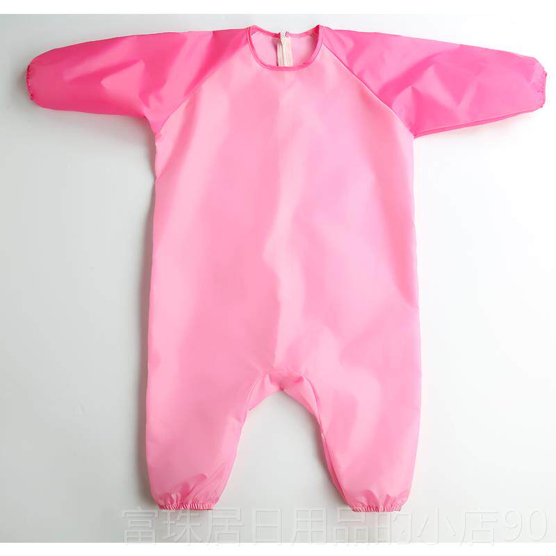 高档连爬体罩宝宝防水儿童爬服婴儿饭衣小孩防护衣防吃脏衣反穿衣