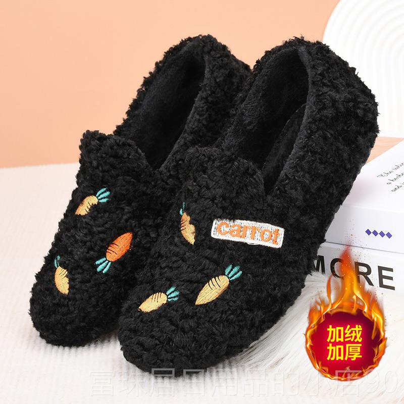 高档鞋绣花鞋冬季加绒暖保毛毛鞋老北京布豆鞋女鞋棉鞋豆休闲鞋防