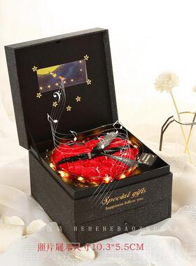 高档七夕情人节制音乐影片礼盒玫瑰钞双层礼票品生日定口红香盒水