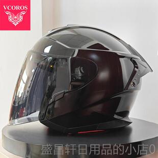 头男双镜半盔4分之3冬盔巡航3C安全认片证电 高档VCOROS盔摩托车季