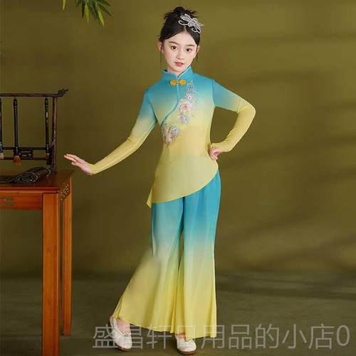 高档新款六一儿舞童古典舞服出女秧歌蹈服演服趣说鼓艺考表演服装