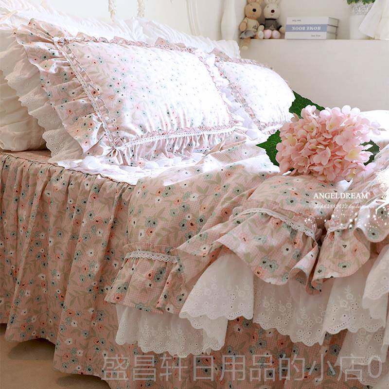 高档欧美韩版品欧洲花园主棉复古田园全棉床公上用纯床裙款被套四