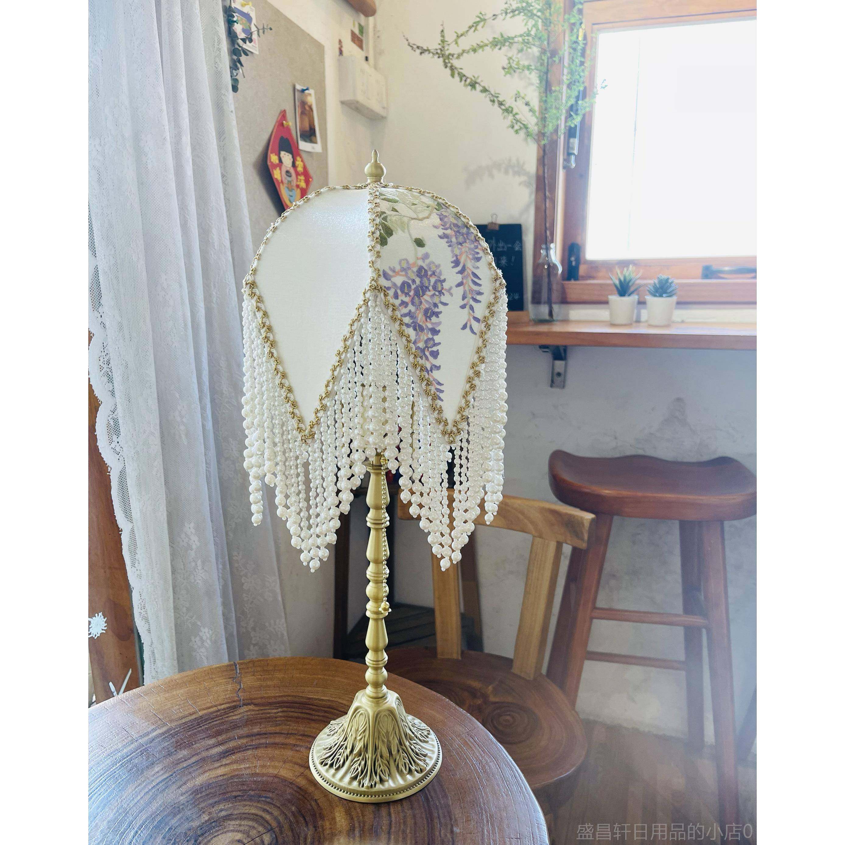 高档n美式乡村旧上海复古民宿乡村厅vitage黄铜卧室客氛围台灯床