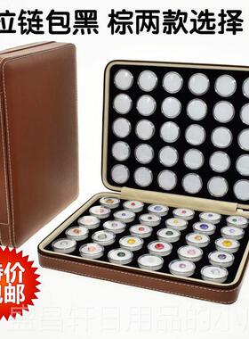 高档60祇小圆盒白色裸石盒饰 品纳首饰色宝石展示拉炼 炼包棕裸钻