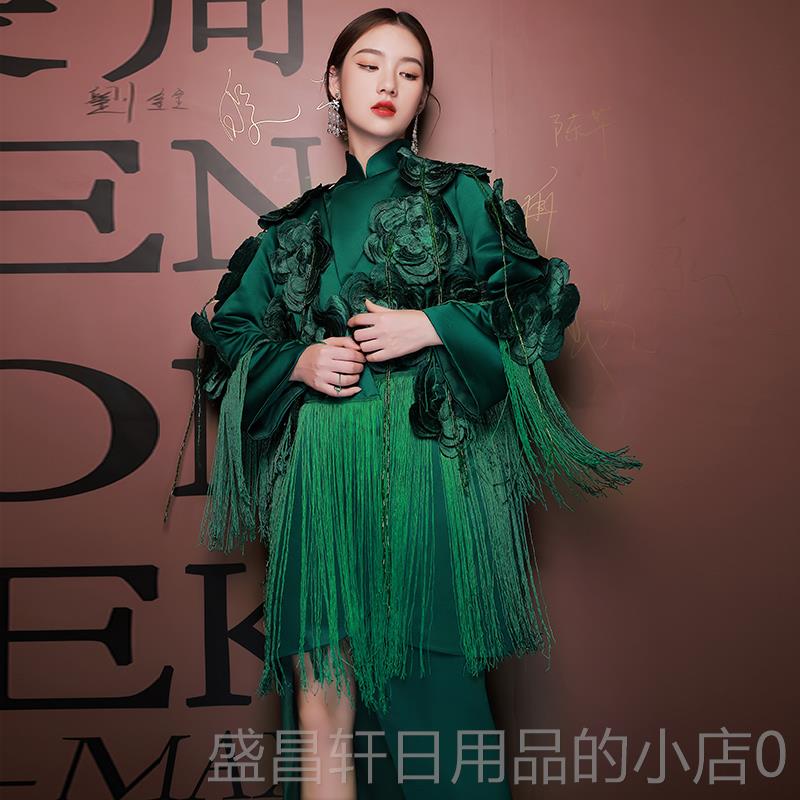 高档旗袍2演023新款高端大年气走秀出服年会主持人宴会气质高贵礼