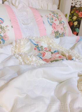 高档DesgnJlliete韩国定制普罗旺斯立t体玫u瑰花全棉床上用i品四