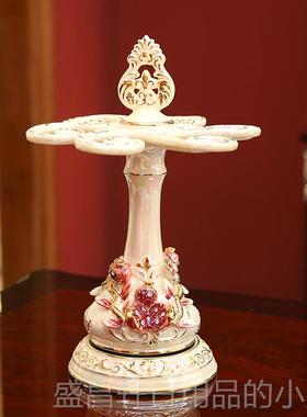 高档酒用杯架倒挂家悬挂架欧式高脚杯创意客厅装杯饰品陶瓷摆件红