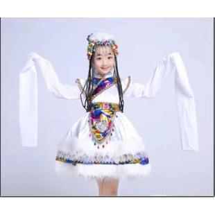 高档儿童族出服西藏裙袍藏太阳升起 部落隆达梅朵少数演民风族表