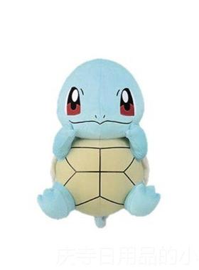 高档日本正品pok小emon宠物精灵大口袋妖怪杰尼抱龟公仔枕毛号绒