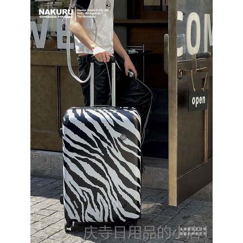 高档斑韩版拉杆箱行20寸复古2马纹旅行箱男4寸万向轮个性李箱密码