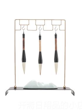 正品样现代意简约装新中式禅书房摆件 办公室板房间毛笔架笔挂软