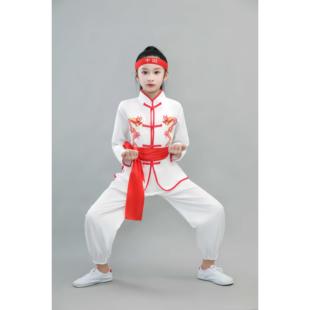 正品儿童武术表舞演男女童打鼓服武馆练功服服中服小学运动会龙演