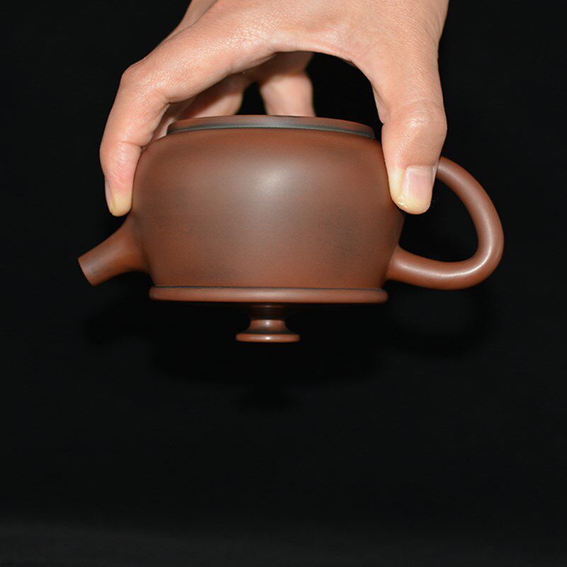 坭兴陶茶壶大口汉瓦壶纯手工家用泡茶小容量中式工功茶古铜色单壶