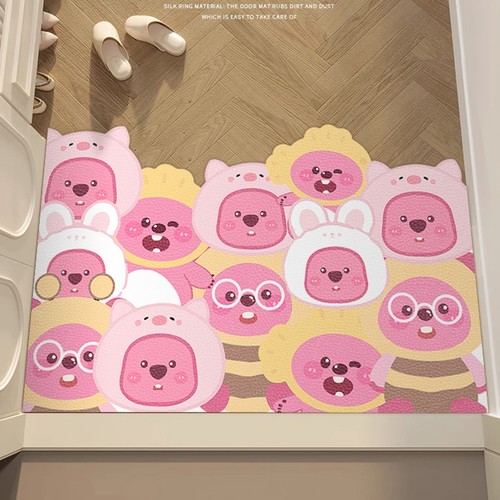 入户门地垫粉色进门耐脏地毯门口高档皮革防滑垫可擦免洗防水防污