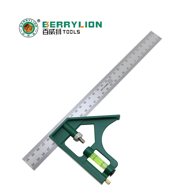 百威狮不锈钢角尺木工直角尺5度90度多功能300mm加厚活动角度尺