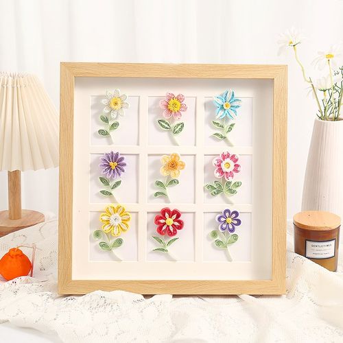 创意九宫格大号衍纸 画儿童小学生手工diy材料包初学作品工具套装